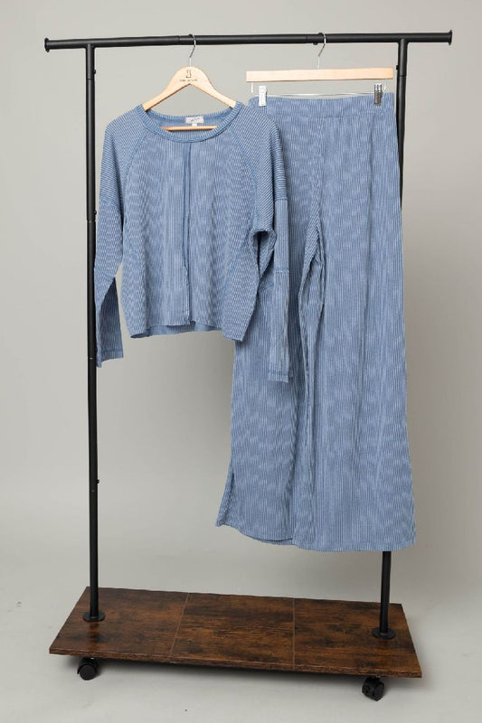 Baby Cable Box Cut Top in Blue