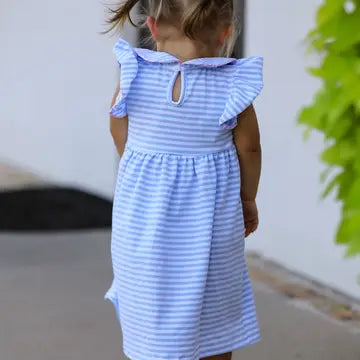 Back To School Girls Stripe Pencil Applique Bow Dress