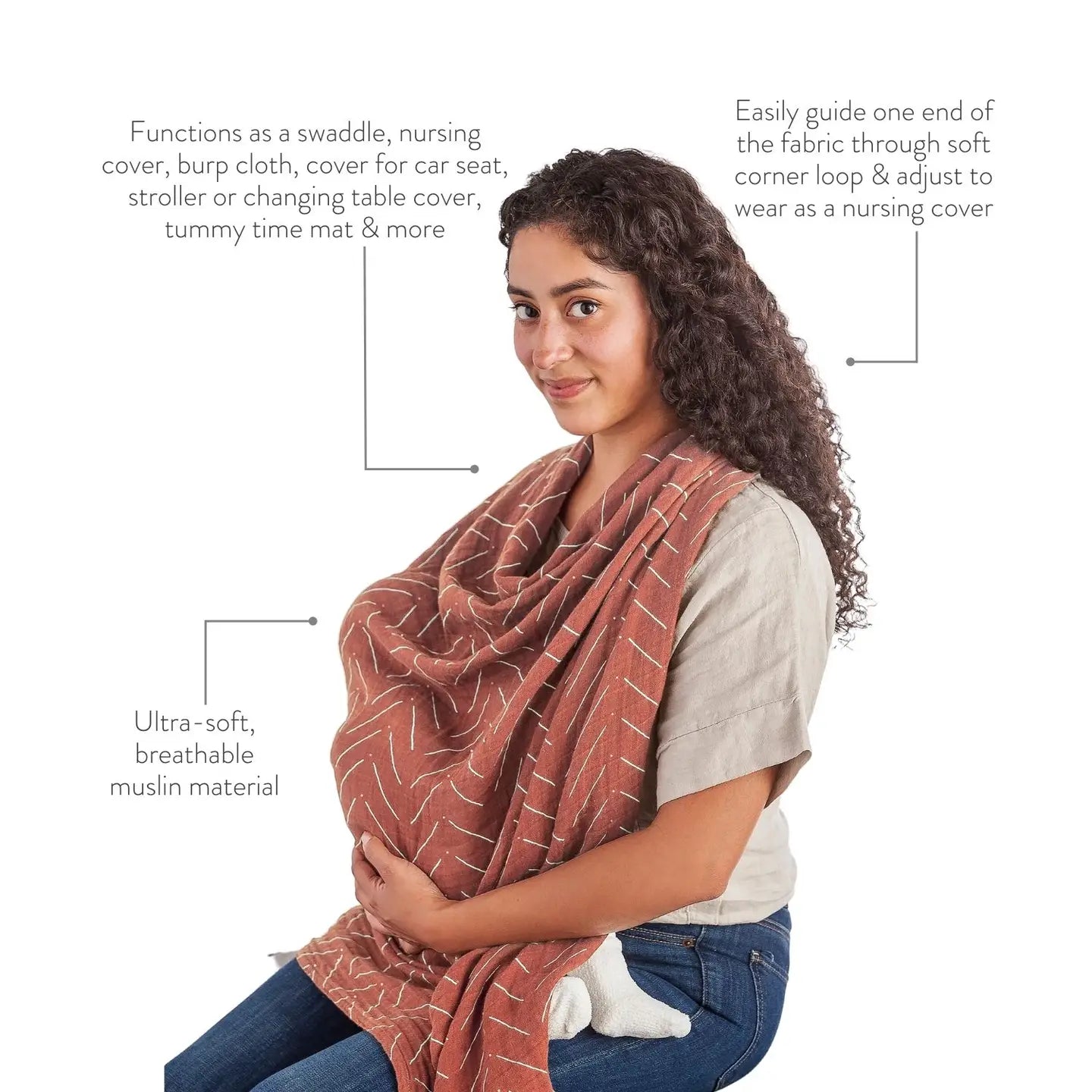Breastfeeding Boss™ Rust Mudcloth