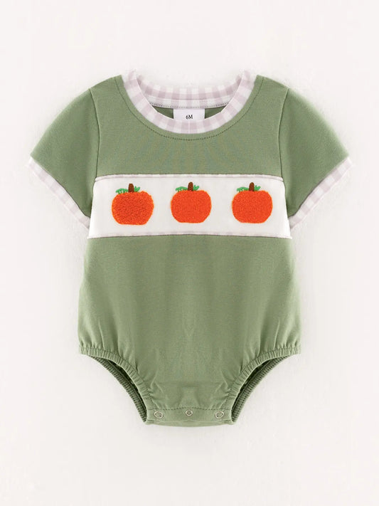 Pumpkin Boys Chenille Patches Romper