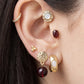 Stone Stud Huggie and Bead Drop Six Pair Earrings Set
