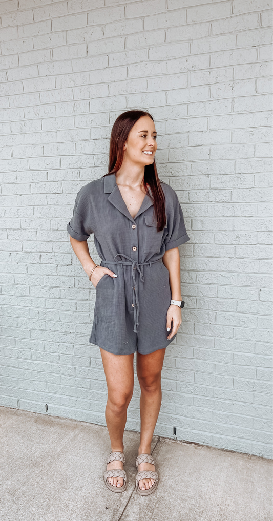 Sawyer Button Down Romper**FINAL SALE**
