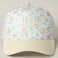 Mommin' Embroidered Floral Hat-Coral