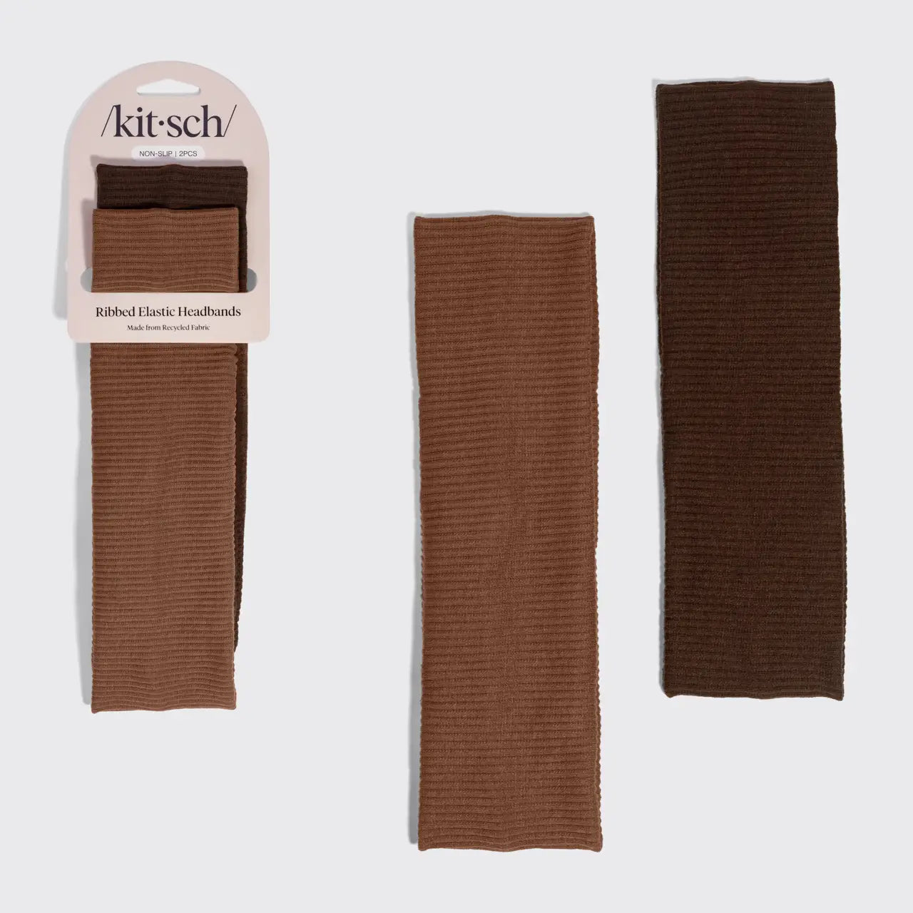 Fabric Ribbed Elastic Headbands 2pc Set