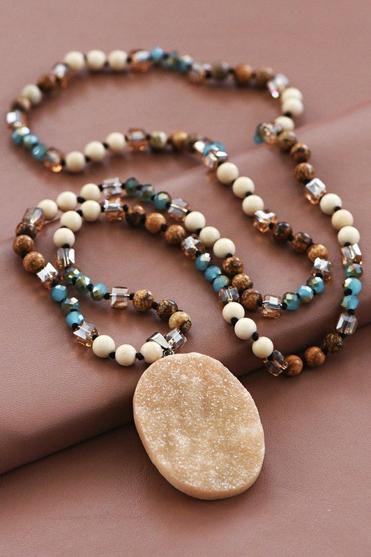 Druzy Stone Pendant Necklace