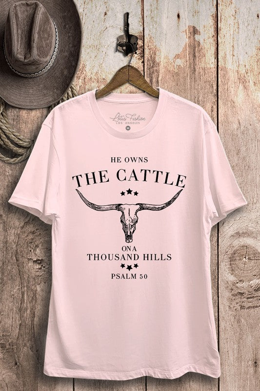 He Owns The Cattle Graphic Tee**FINAL SALE**