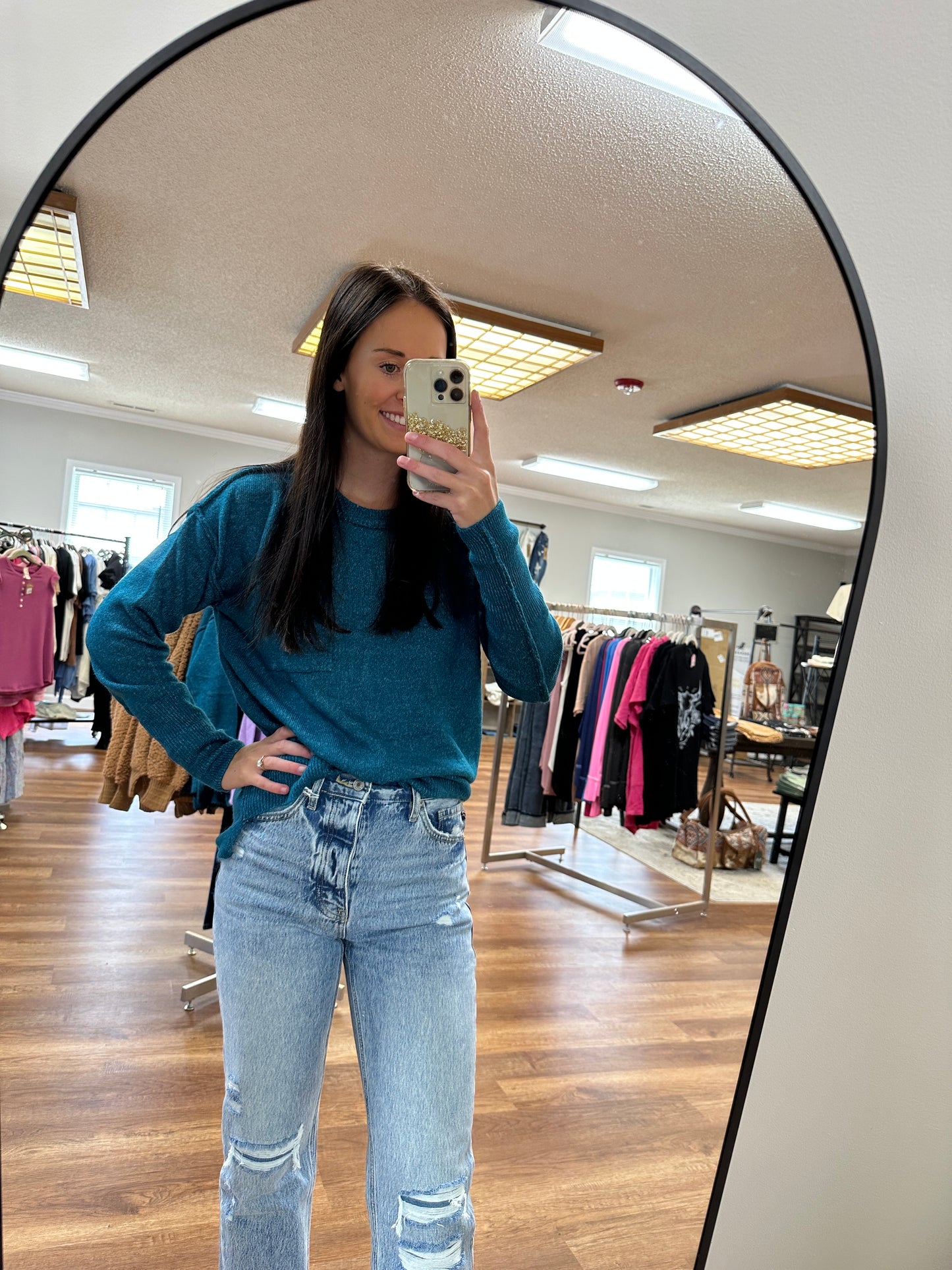 Sinclair Sweater in Teal**FINAL SALE**