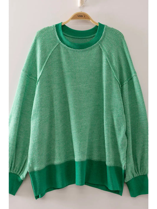 Vintage Thermal Sweater-Green