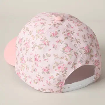 Mommin' Embroidered Floral Hat-Pink