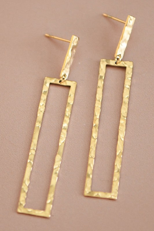 18K Waterproof Non-Tarnish Stainless Steel Rectangle Drops