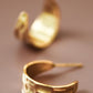 18K Waterproof Non-Tarnish Stainless Steel Hammered Hoops