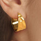 18K Waterproof Non-Tarnish Stainless Steel Hammered Hoops