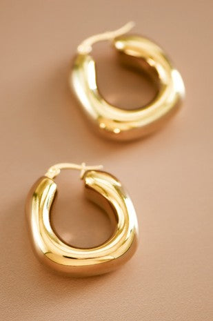 18K Waterproof Non-Tarnish Stainless Steel Hoops