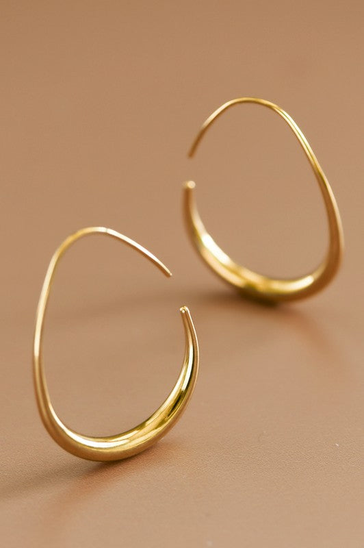 18K Waterproof Non-Tarnish Stainless Steel Simple Hoops