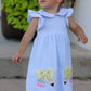 Back To School Girls Stripe Pencil Applique Bow Dress