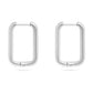 18K Gold Rounded Rectangle Everyday Huggie Earrings