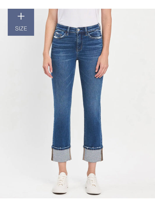 Nicholas High Rise Cuffed Straight Jeans by VERVET by FLYING MONKEY
