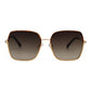 Aspen Oversized Square Frame Sunglasses-Brown