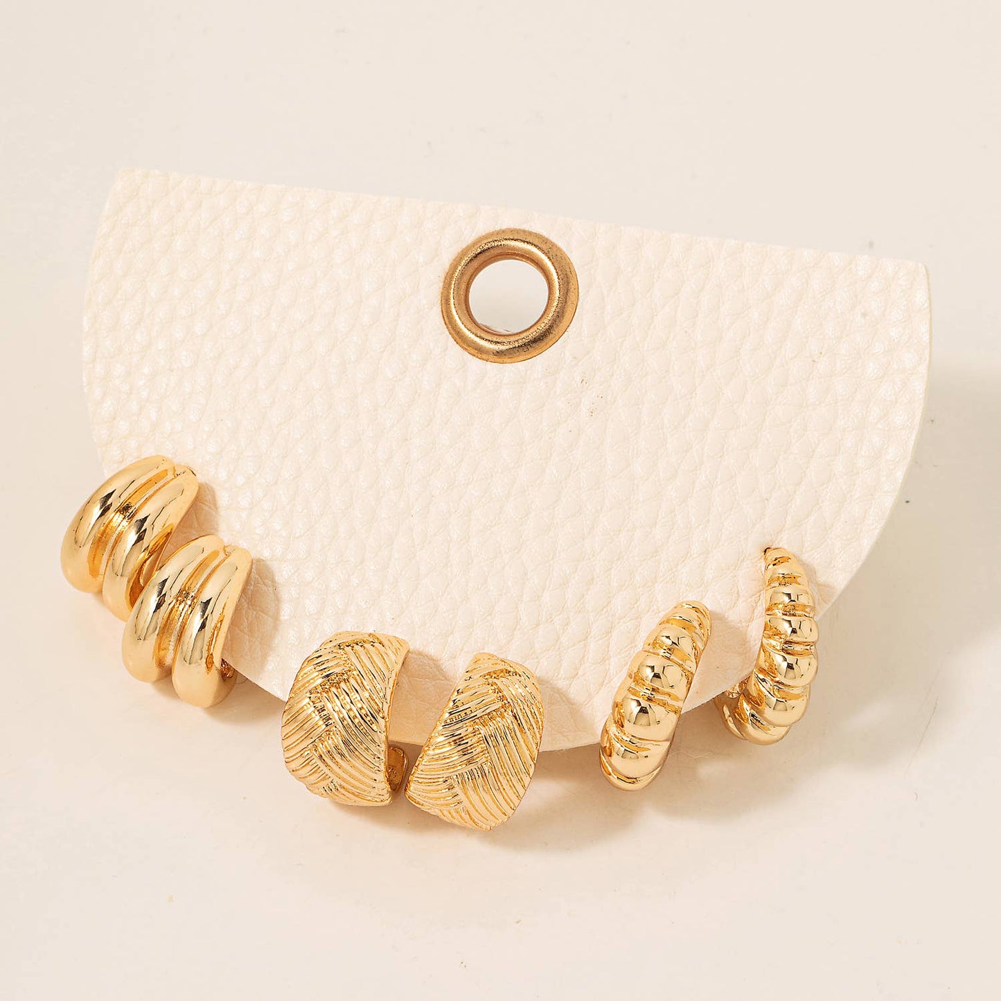 Mixed Wide Metallic Hoop Earrings Set