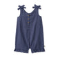 Check Gauze Blue Girl Romper