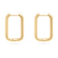 18K Gold Rounded Rectangle Everyday Huggie Earrings