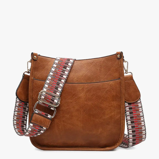 Chloe Crossbody with Guitar Strap in Brown