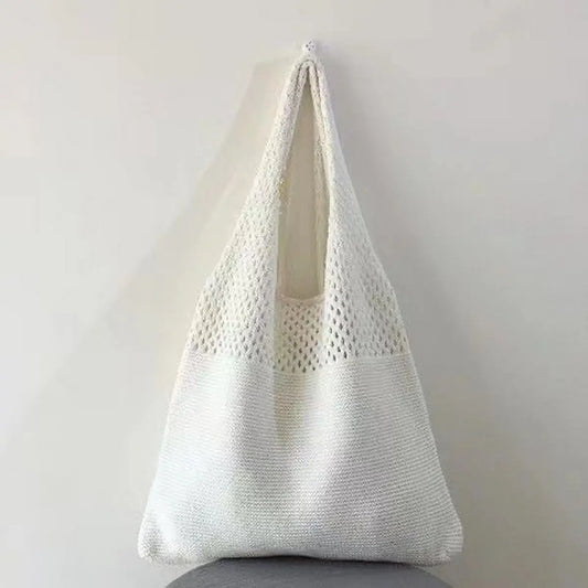 Vintage Knit Tote in White