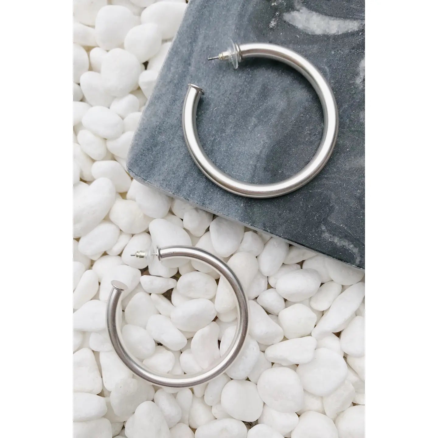 Upper Class Taste Hoop Earrings-Silver