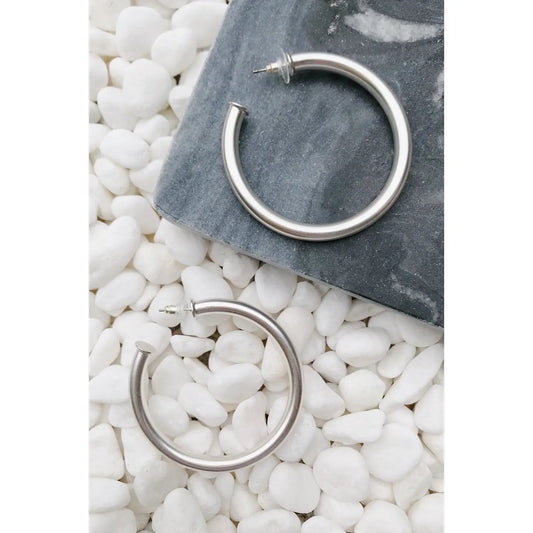 Upper Class Taste Hoop Earrings-Silver