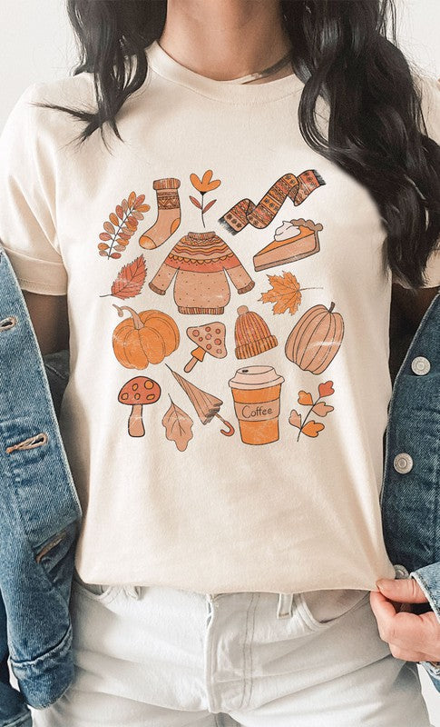 Vintage Fall Favorites Grid Graphic Tee**FINAL SALE**