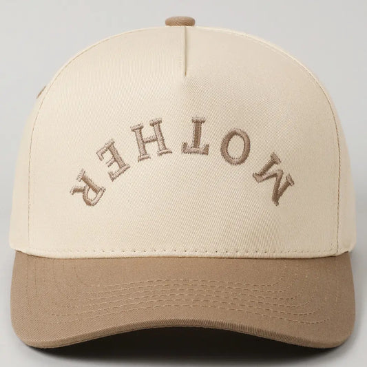 Mother Upside Down Lettering Embroidery Cap