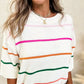 Rainbow Stripe Half Sleeve Top