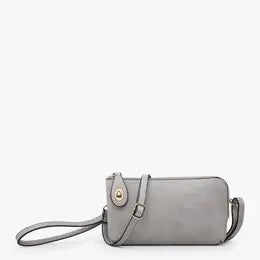 Kendall Crossbody/Wristlet w/ Twist Lock Closure in Grey