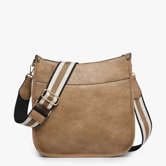 Chloe Crossbody with Guitar Strap in Taupe