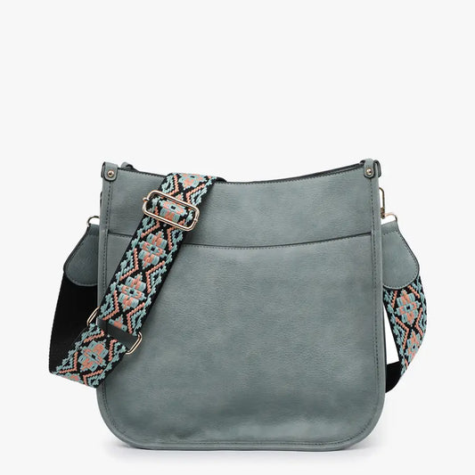 Chloe Crossbody with Guitar Strap in Teal