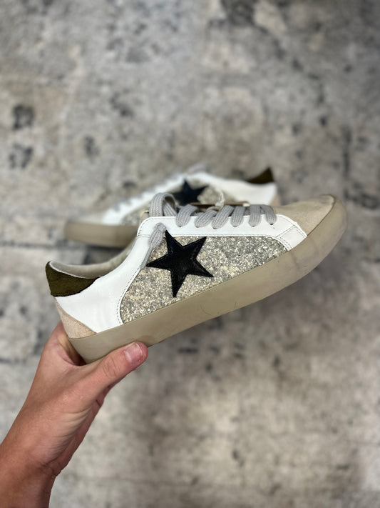 Paula Sneakers by Shu Shop in Pearl Glitter
