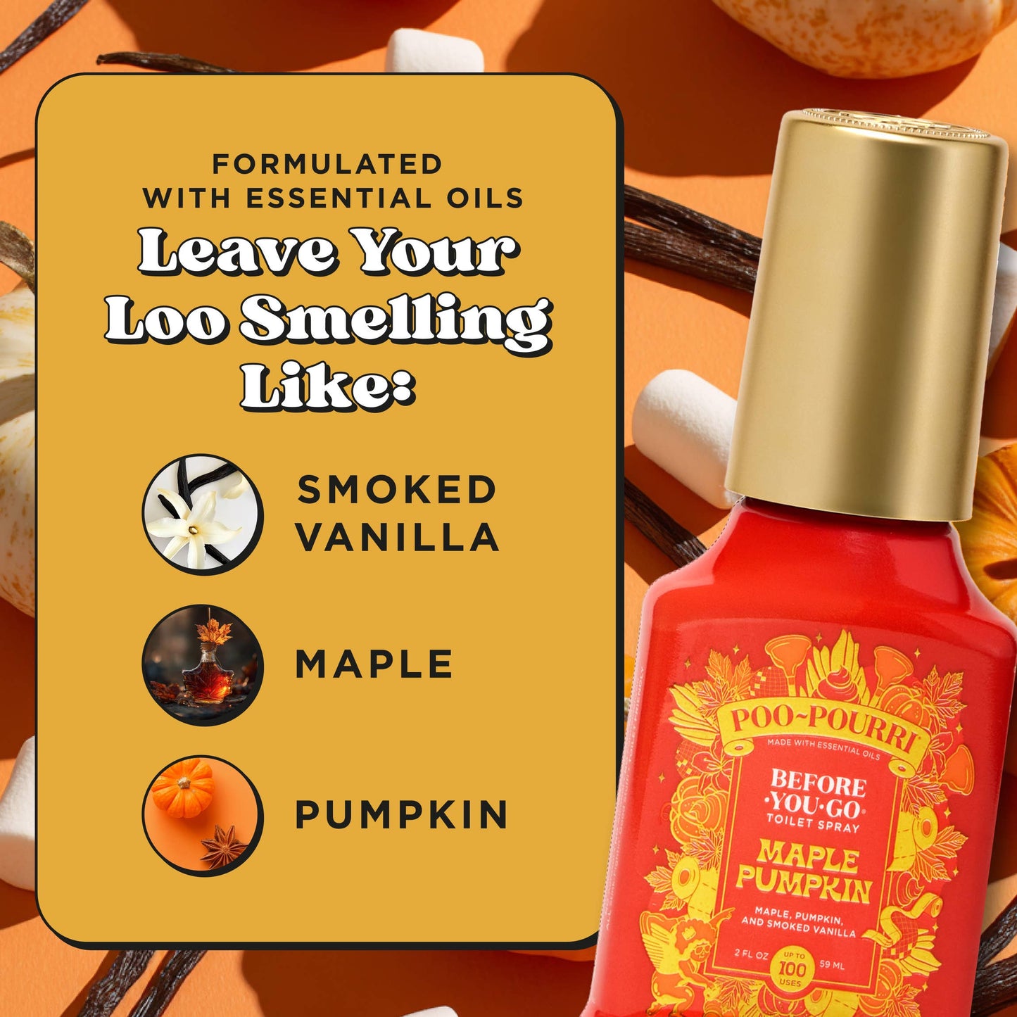 Poo~Pourri Fall LTO 2oz Maple Pumpkin 2025 Boxed