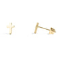 18K Gold Stainless Steel Cross Stud Earrings