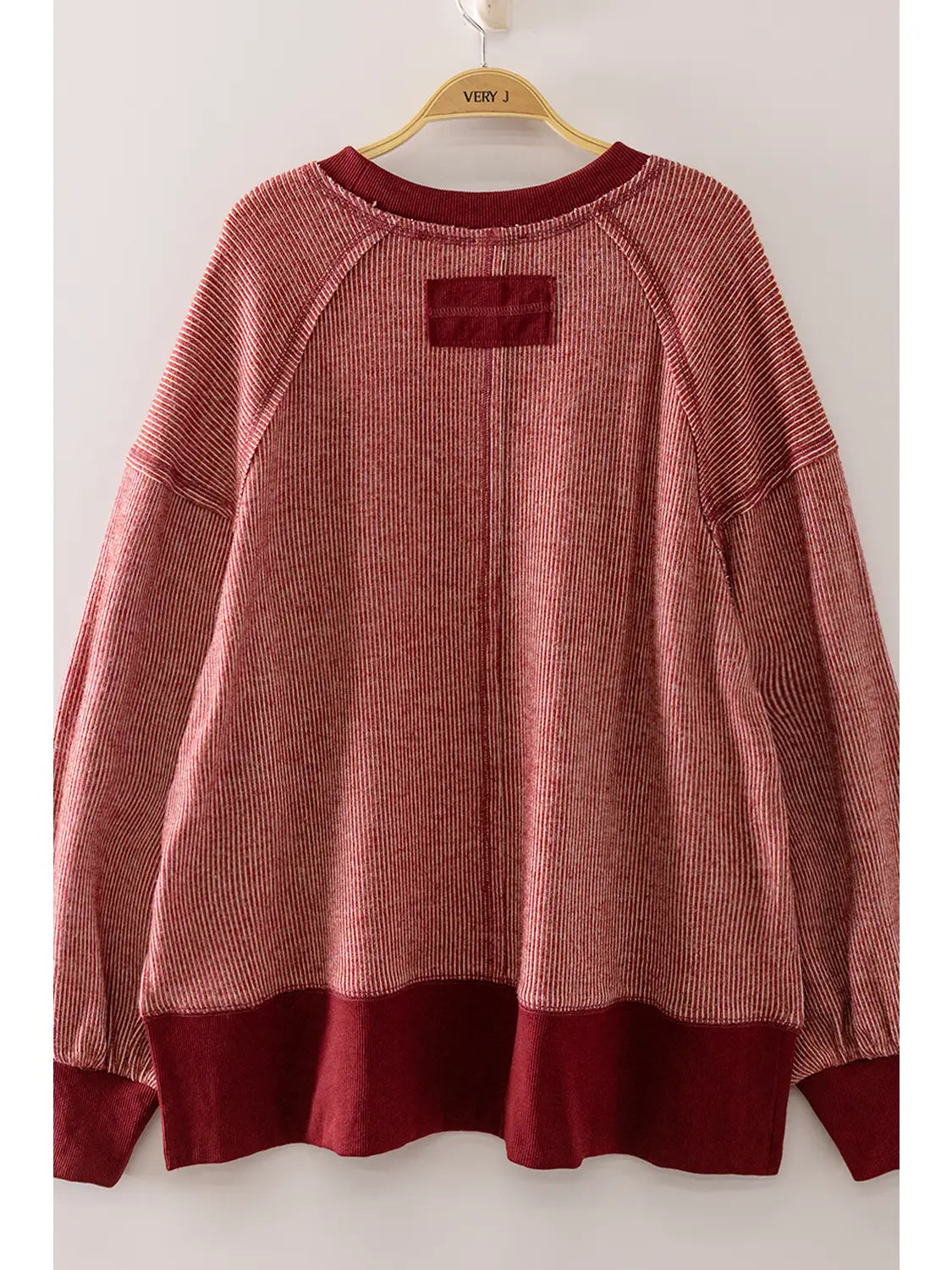 Vintage Thermal Sweater-Burgundy