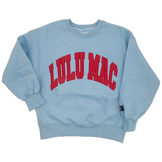 LuluMac Crewneck-Light Blue/Red
