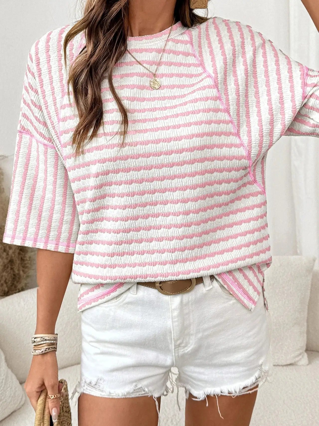 Striped Textured Top