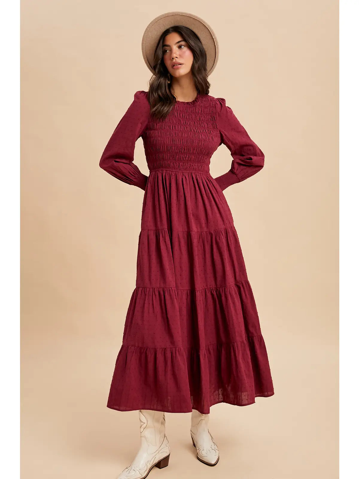 Smocked Swiss Dot Maxi