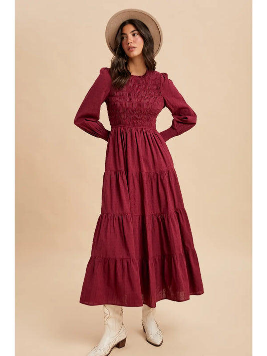 Smocked Swiss Dot Maxi