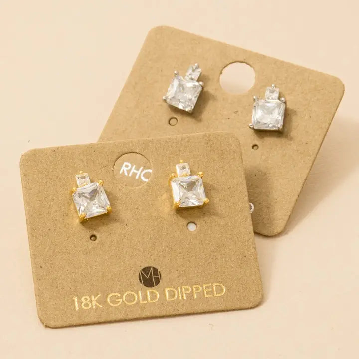 Square Rhinestone Studs