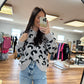Chandler Leopard Hooded Sweater in Grey**FINAL SALE**