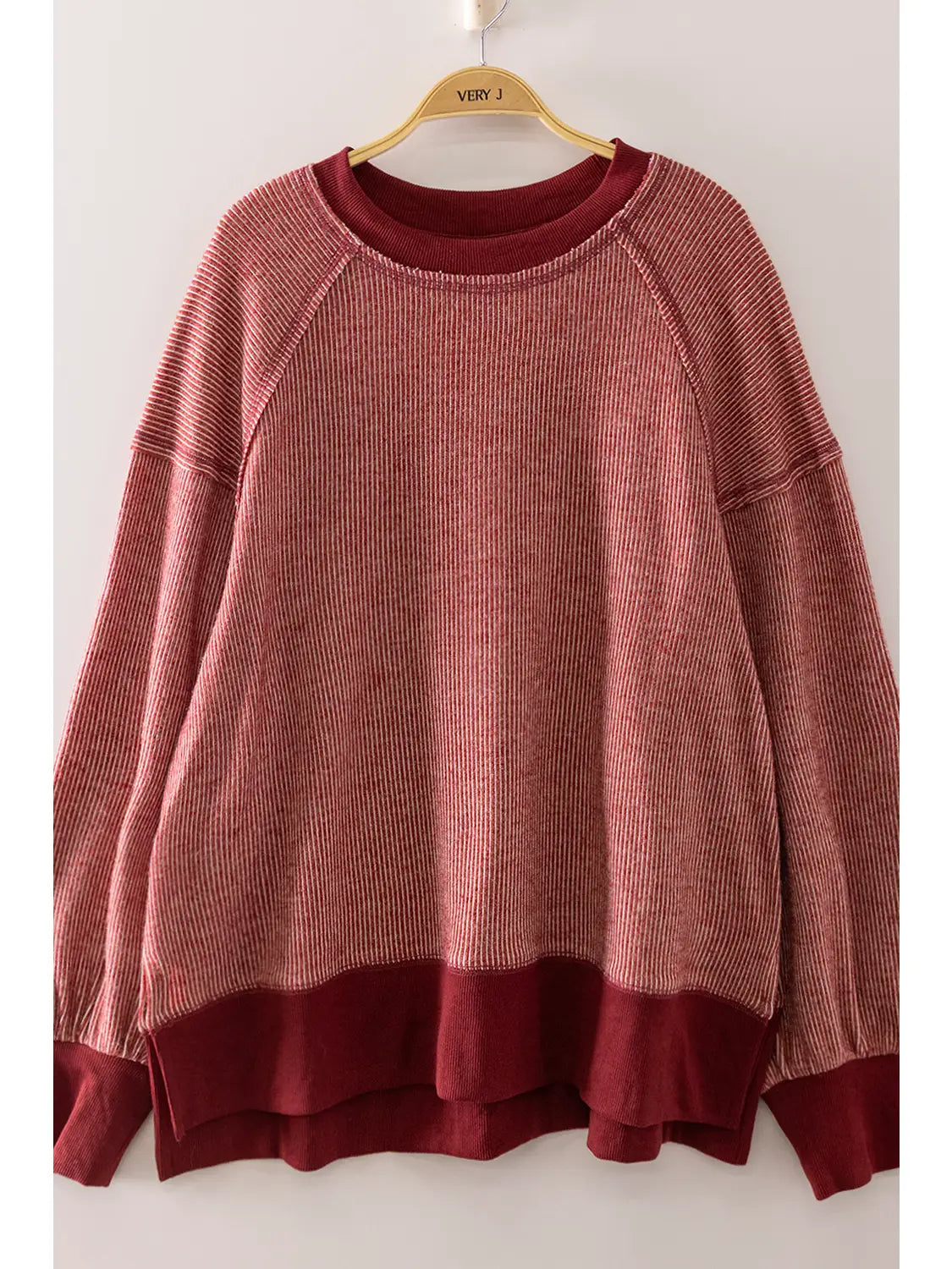 Vintage Thermal Sweater-Burgundy