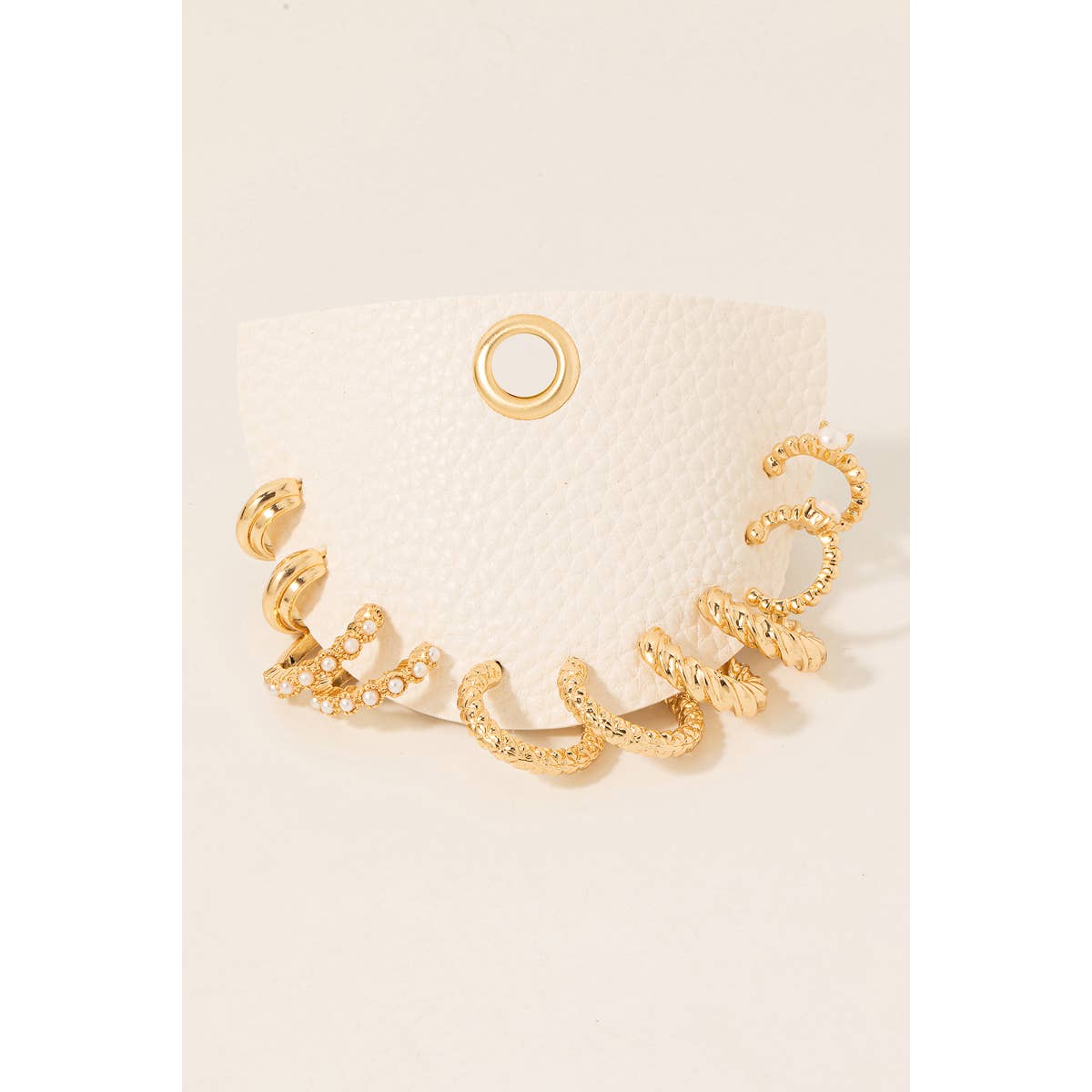 Mixed Metallic Hoop Earrings Set