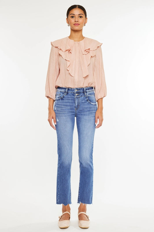 Adam High Rise Slim Straight Jeans by Kan Can