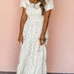 White Frilly Floral Maxi Dress