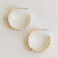 Delicate Pearl Deco Hoop Earrings